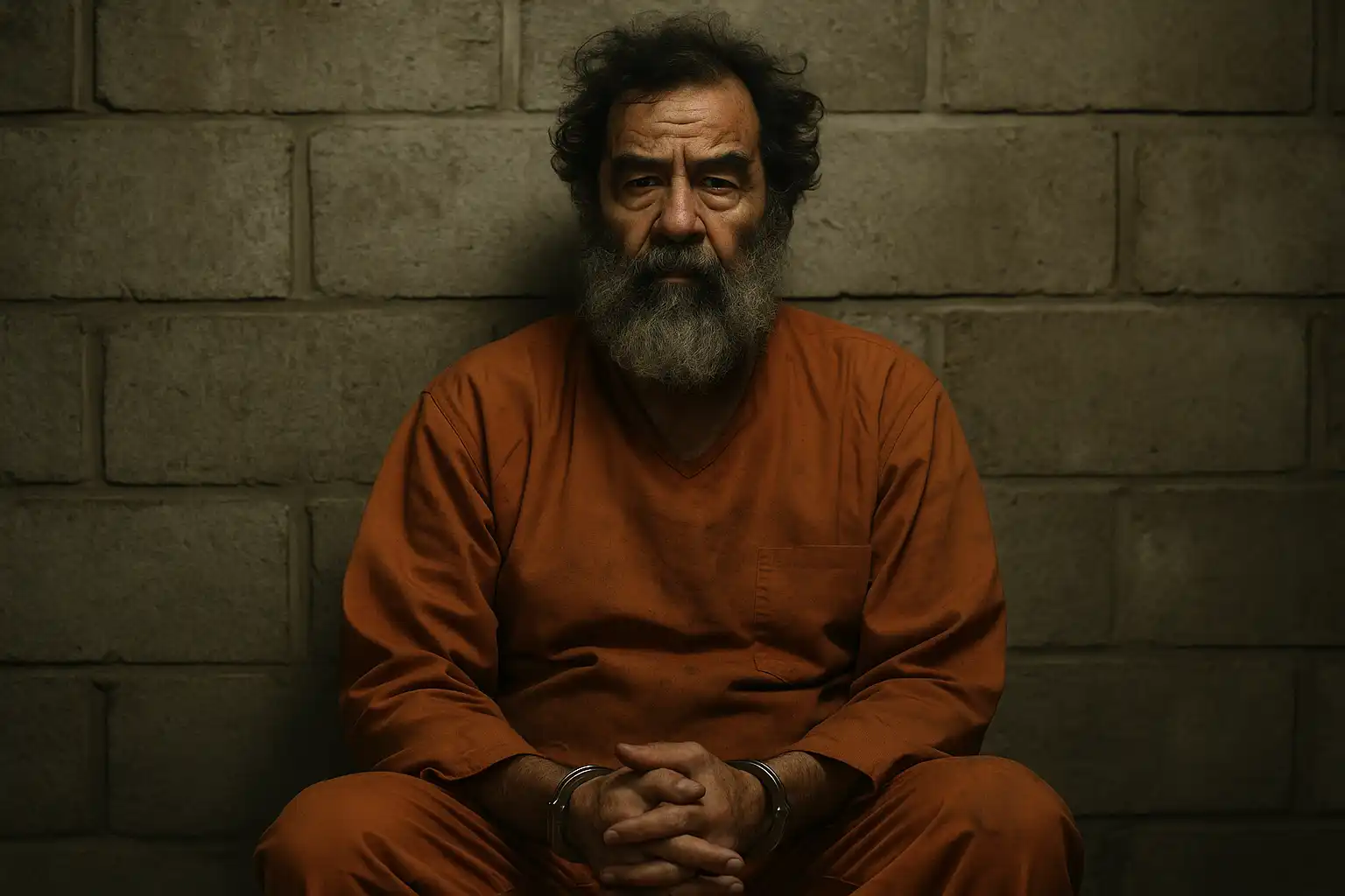 Saddam Hussein i fangedragt